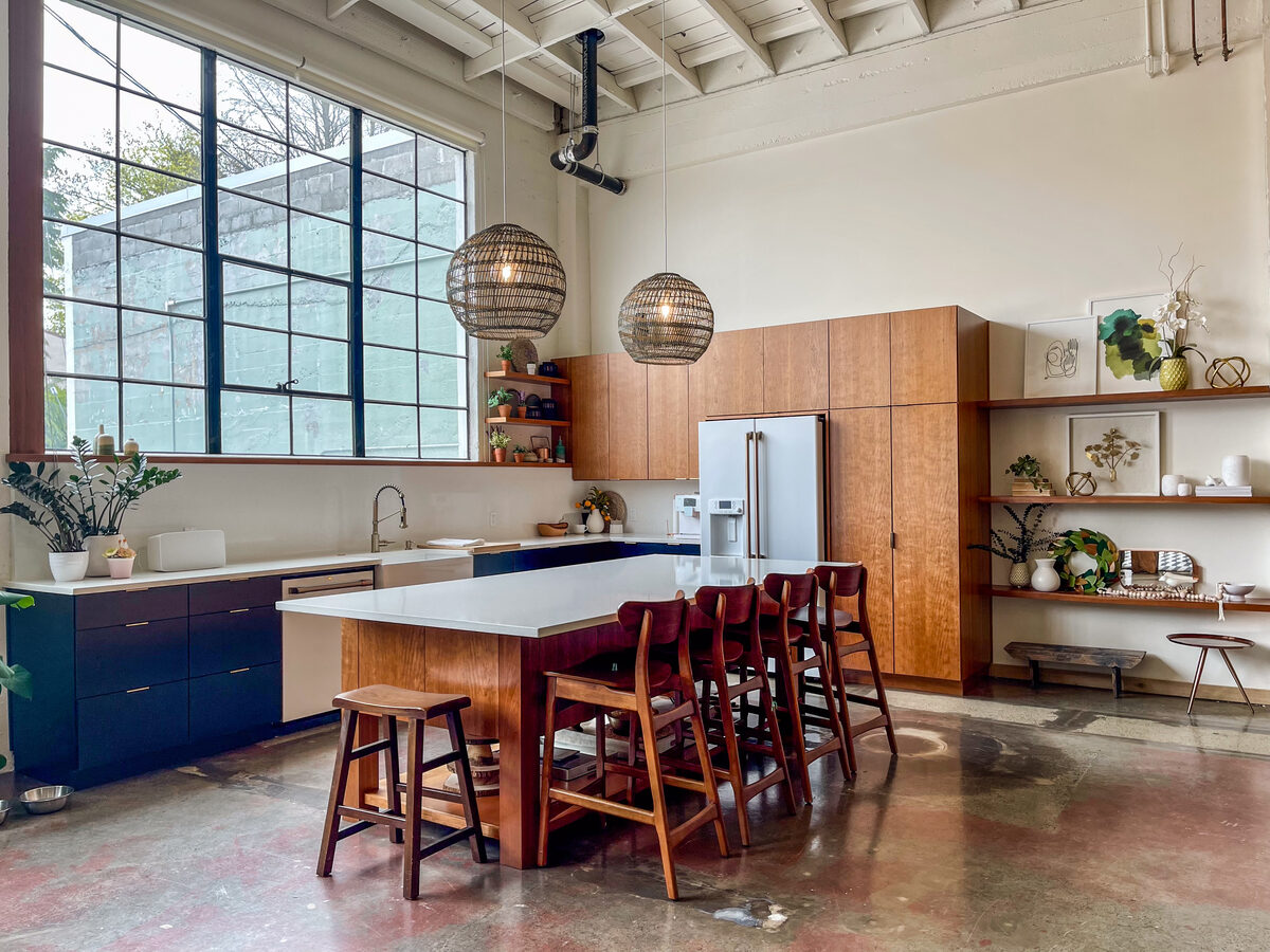 Willow Haus interior — arched ceilings and south-facing windows