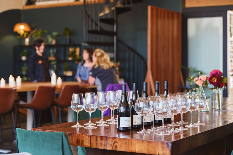 Table with wine and glasses